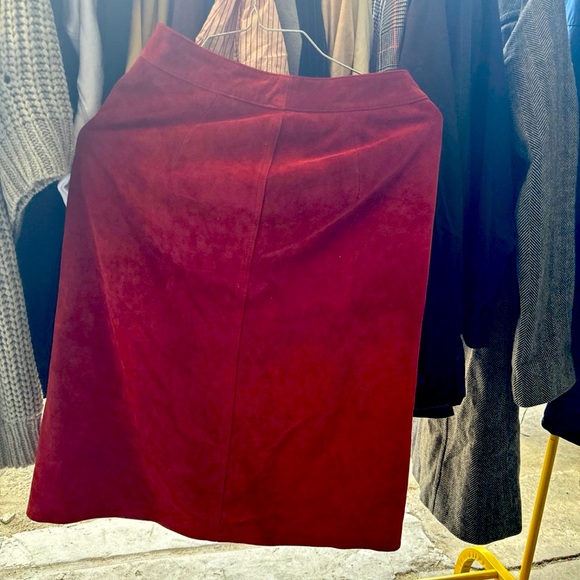 Genuine Leather GAP red Skirt size 0 - Picture 2 of 3